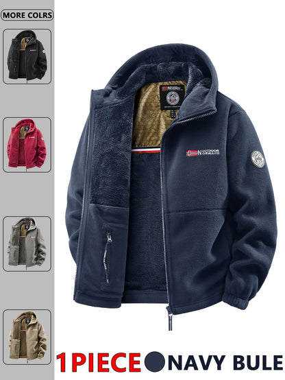 Men's Outdoor Hooded Jacket in Polyester