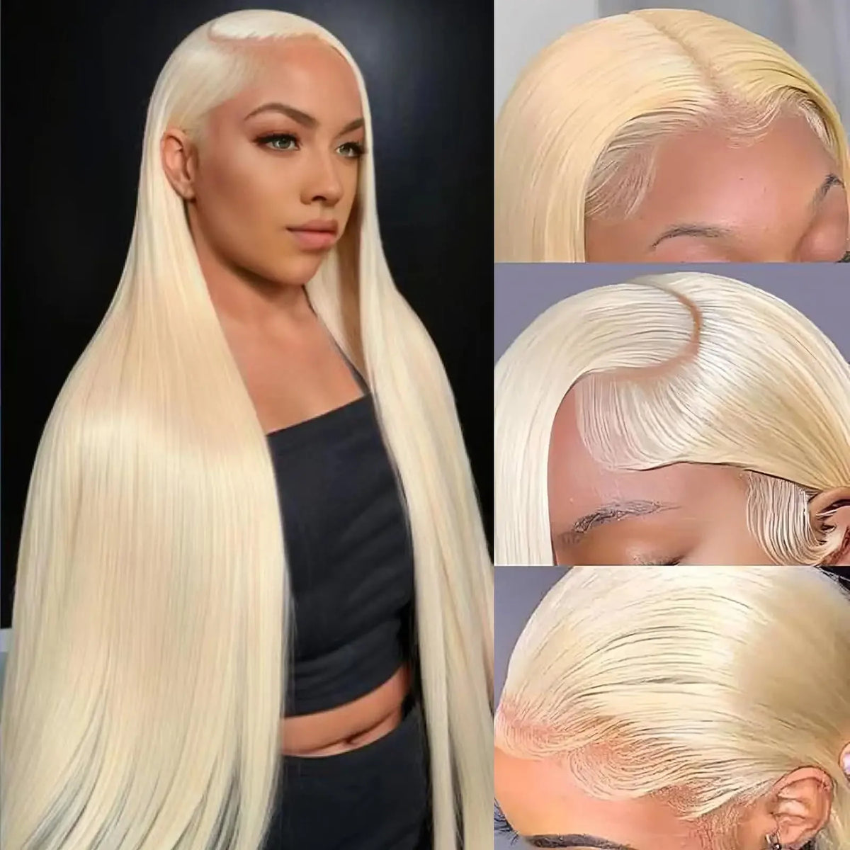 613 Blonde Human Hair Wig 36 Inch Straight Lace Frontal