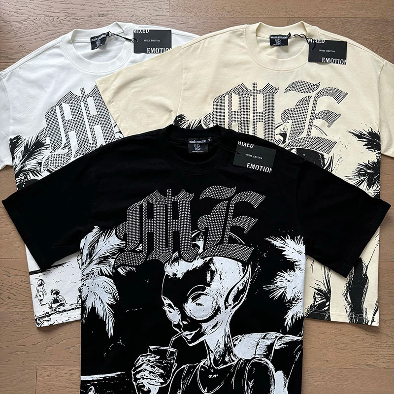 Mixed Emotion Cotton T-Shirt for Couples with Angel Print