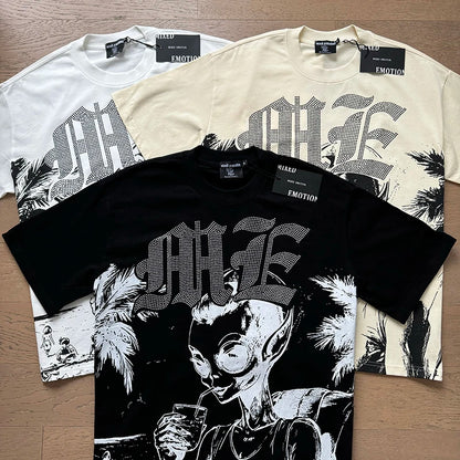 Mixed Emotion Cotton T-Shirt for Couples with Angel Print