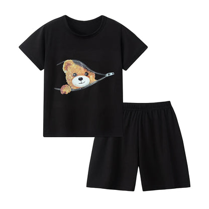 Children's Summer Short Sleeve Shorts Set