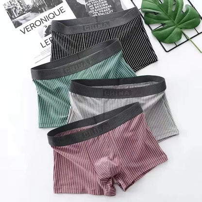 Men's Cotton Boxer Shorts Underwear 4Pcs Set