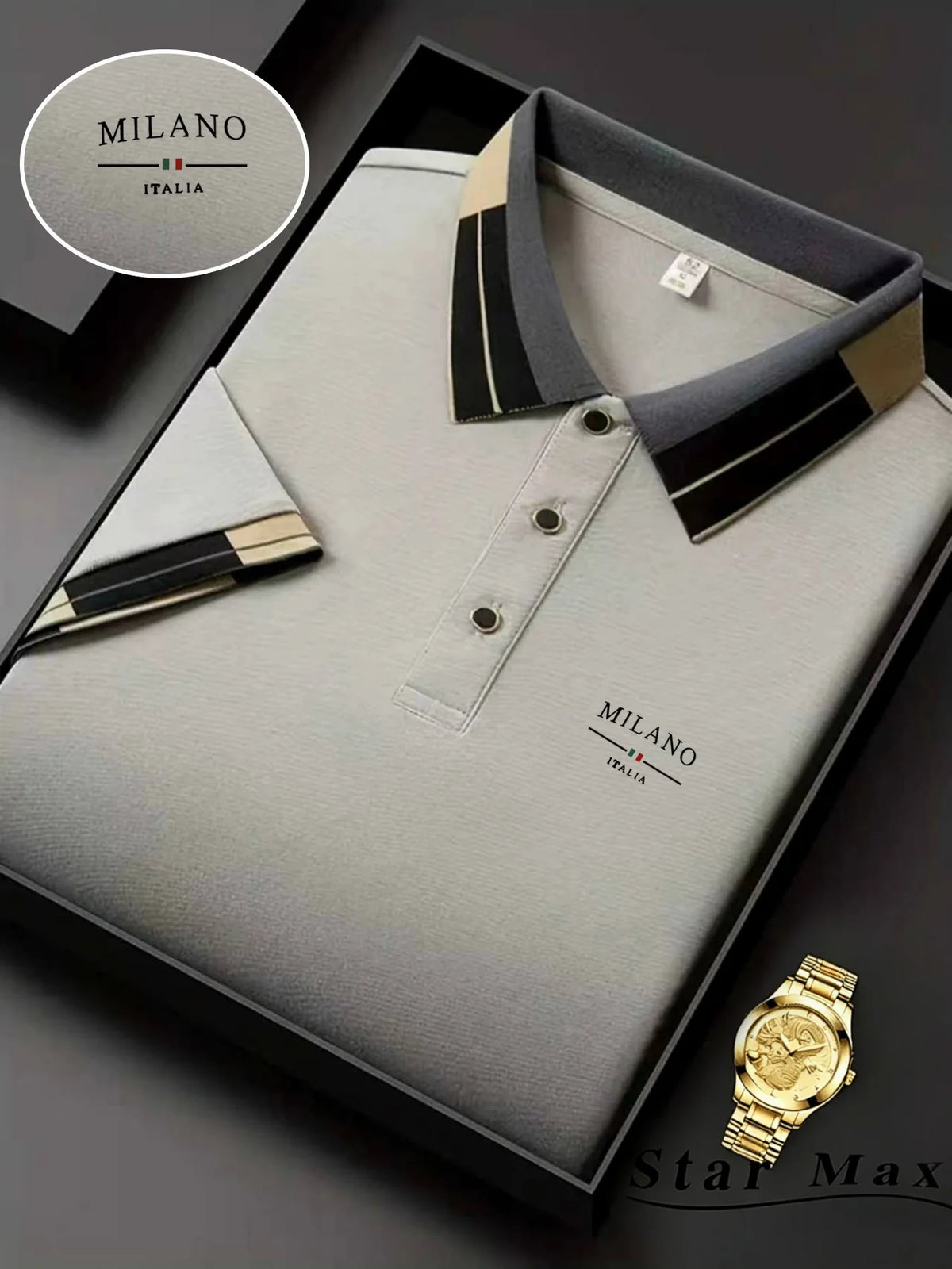 Men's Summer Casual Polo Shirt with Horse Embroidery