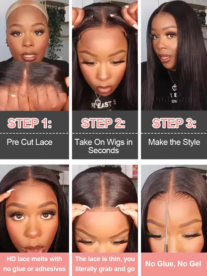 Bone Straight Human Hair Lace Front Wig 360
