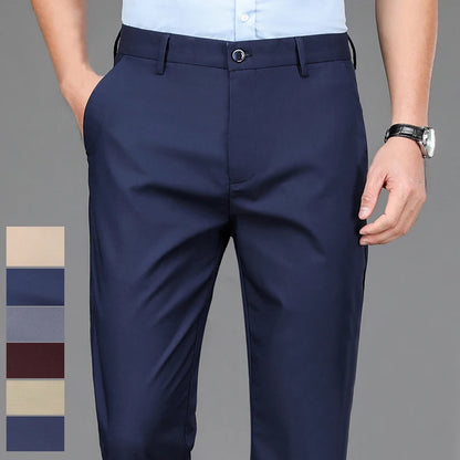 Black Stretch Smart Casual Men's Trousers