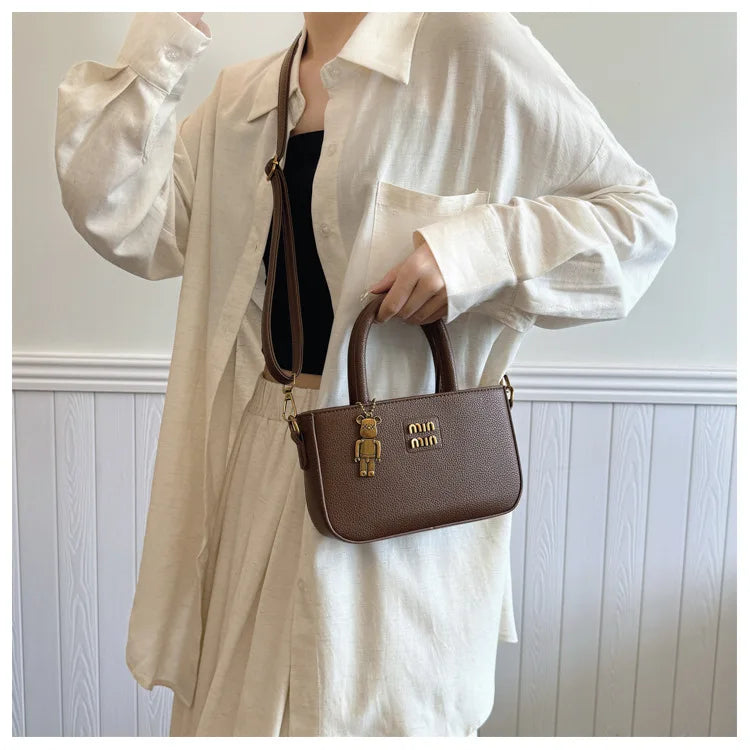 Women's Small Square Nylon Shoulder Bag for Mobile Phone