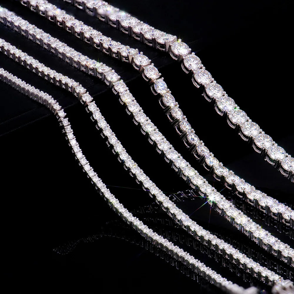 Moissanite Tennis Bracelet 925 Sterling Silver 18K Gold