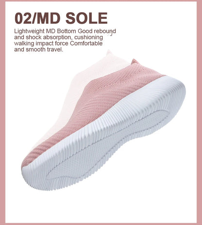 Pink Women Slip On Walking Shoes Lightweight EVA