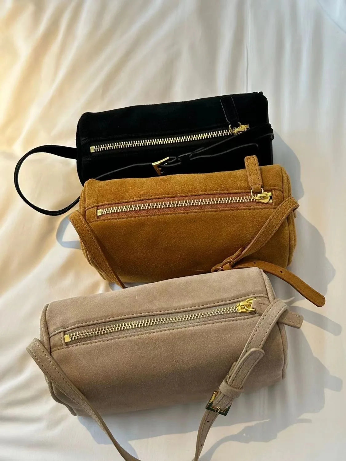 Soft Cowhide Mini Crossbody Bag with Split Leather