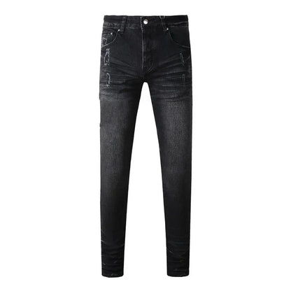 Men's Retro Wash Low Rise Elastic Skinny Denim Jeans