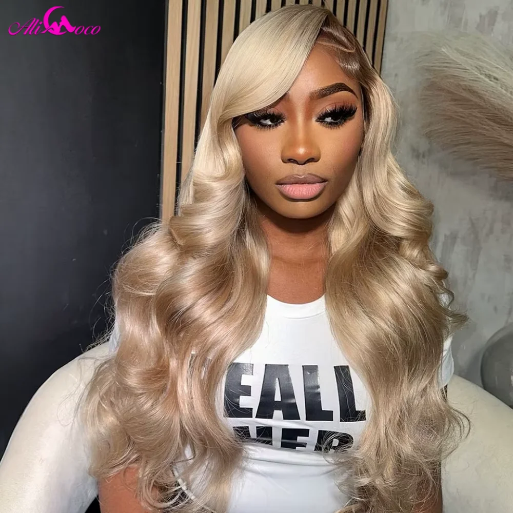 Body Wave Lace Frontal Wig Ash Blonde Human Hair 180 Density
