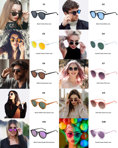 ZENOTTIC Retro Circular Polarized Sunglasses S Size