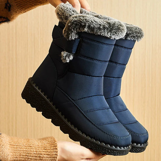 Women's Waterproof Ankle Snow Boots with Fur