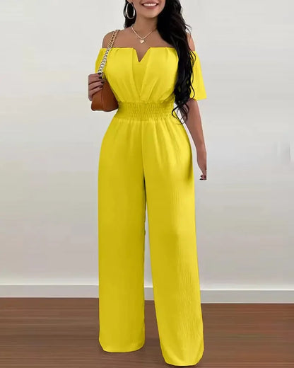 Elegant Off Shoulder Women's Jumpsuit Casual Polyester