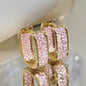 Huitan CZ Hoop Earrings for Women in Silver and Gold