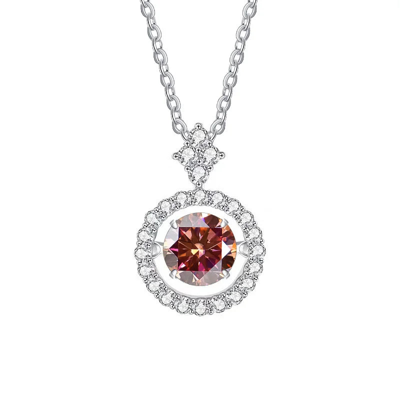 Moissanite Pendant Necklace for Women in Sterling Silver