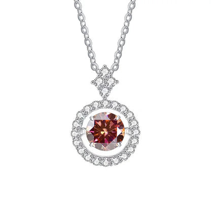 Moissanite Pendant Necklace for Women in Sterling Silver