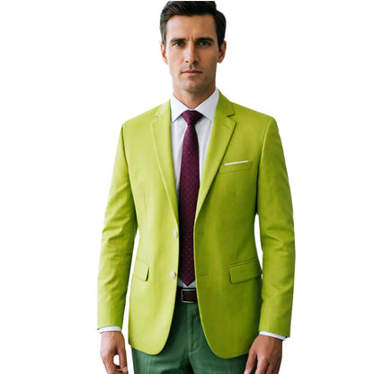Men's Solid Color Formal Suit Jacket Slim Fit Blazer