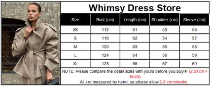 Solid Lace Up Trench Coat Women Full Sleeve Windbreak