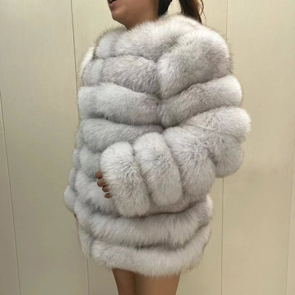 4in1 Real Fox Fur Coat for Women