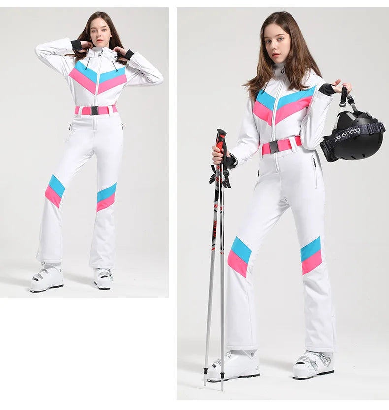 Gsou Women's Winter Snow Jumpsuit Waterproof Ski Suit
