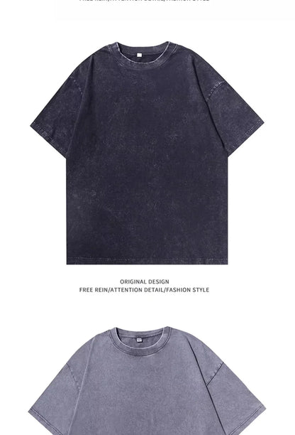 American Style Retro Heavyweight Cotton T-Shirt