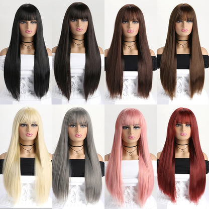 26 Inch Long Straight Synthetic Wig for Women