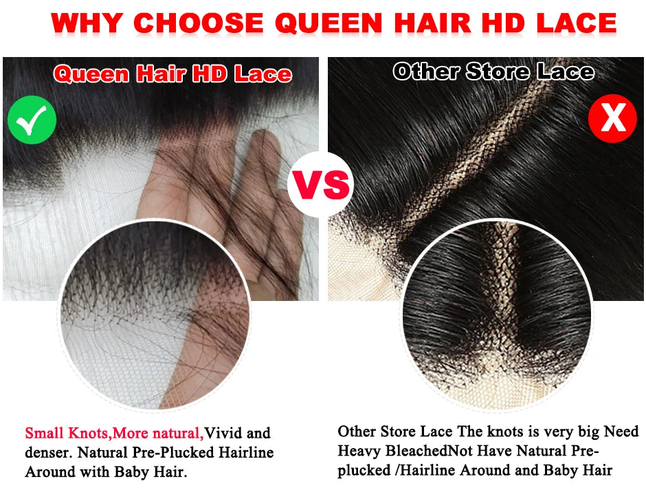 Queen Hair HD Lace Closure Frontal Virgin Human Hair
