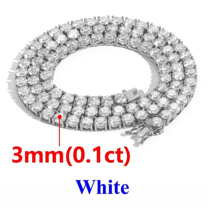 Moissanite Tennis Bracelet 2-6.5mm Rose Gold Silver