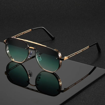 Double-Beam Alloy Sunglasses for Casual Use