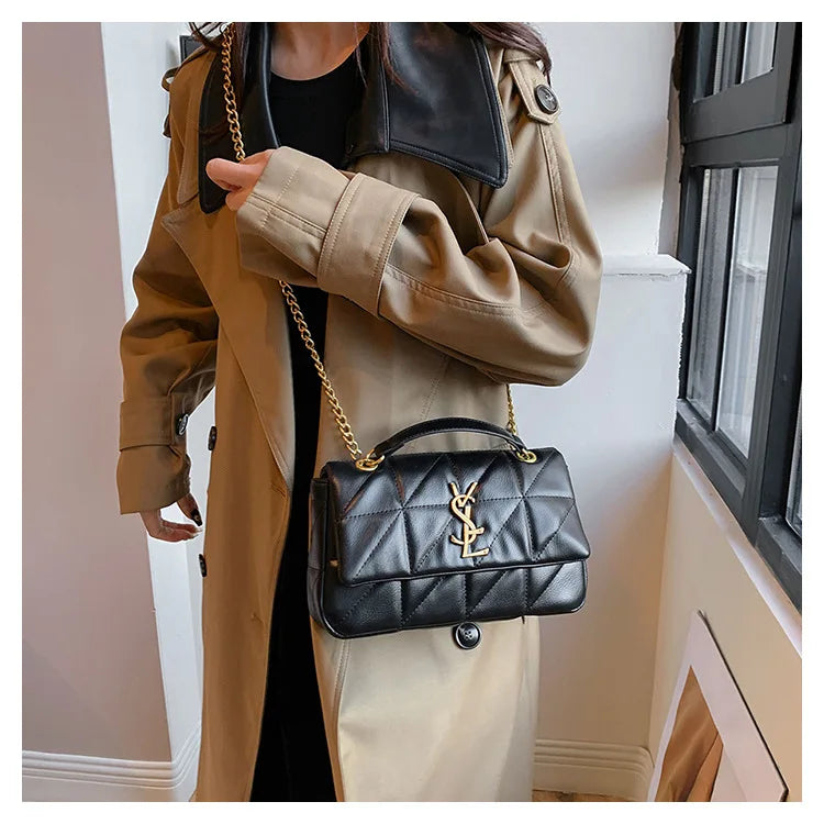 Genuine Leather Mini Square Bag for Women