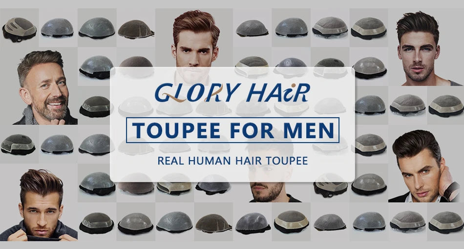 Double Knotted Toupee 130% Density Indian Hair 5 Inch