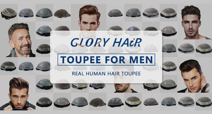 Double Knotted Toupee 130% Density Indian Hair 5 Inch