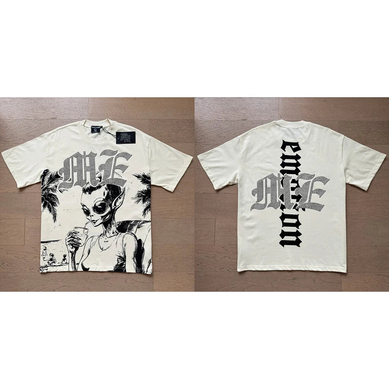Mixed Emotion Cotton T-Shirt for Couples with Angel Print