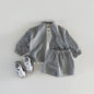 Plaid Cotton Jacket And Shorts Set for Kids