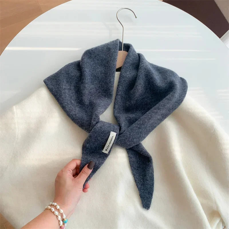 Wool Triangle Scarf for Women - Multi-functional Knitted Scarf