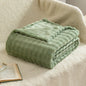 3D Bubble White Plush Fleece Throw Blanket