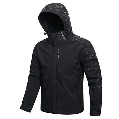 Men's Waterproof Windproof Hoodie Jacket for Outdoor Activities