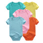 Kiddiezoom Cartoon Short Sleeve Baby Bodysuits 100% Cotton