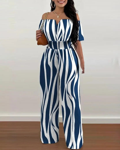 Elegant Off Shoulder Women's Jumpsuit Casual Polyester