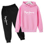 Leisure Letter Print Hoodie and Pants Tracksuit Set