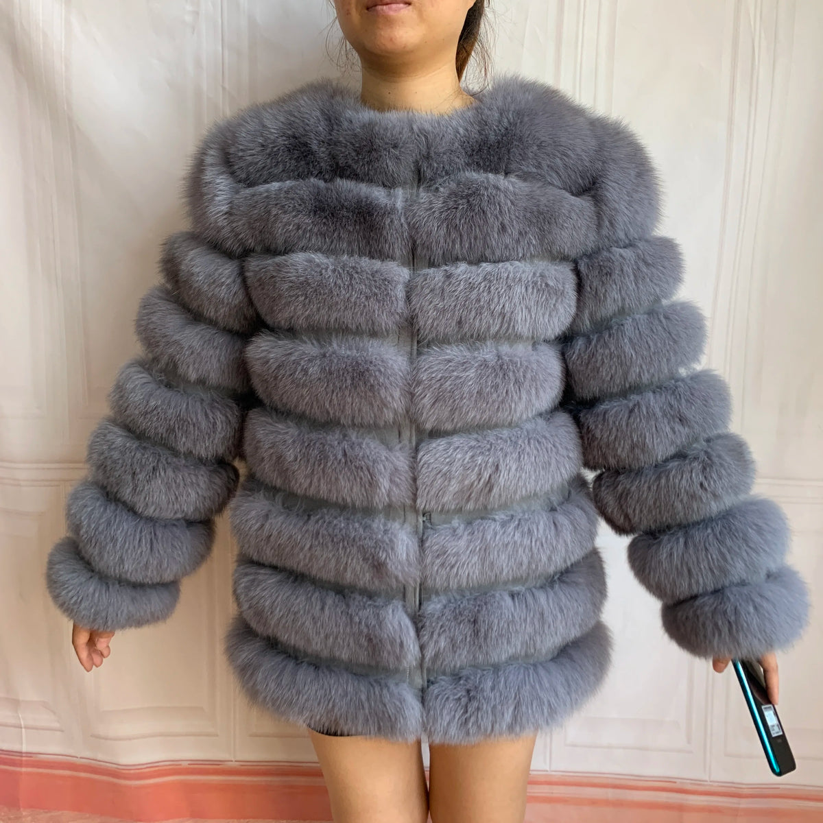 4in1 Real Fox Fur Coat for Women