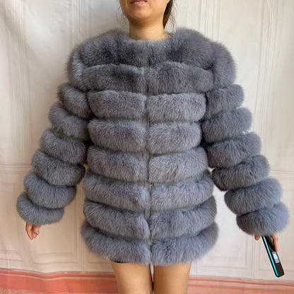 4in1 Real Fox Fur Coat for Women