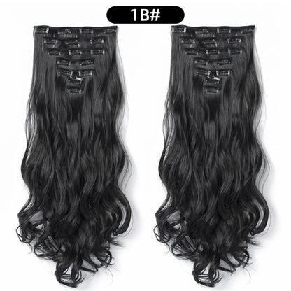 22 Inch Curly Wavy Clip In Hair Extensions Synthetic