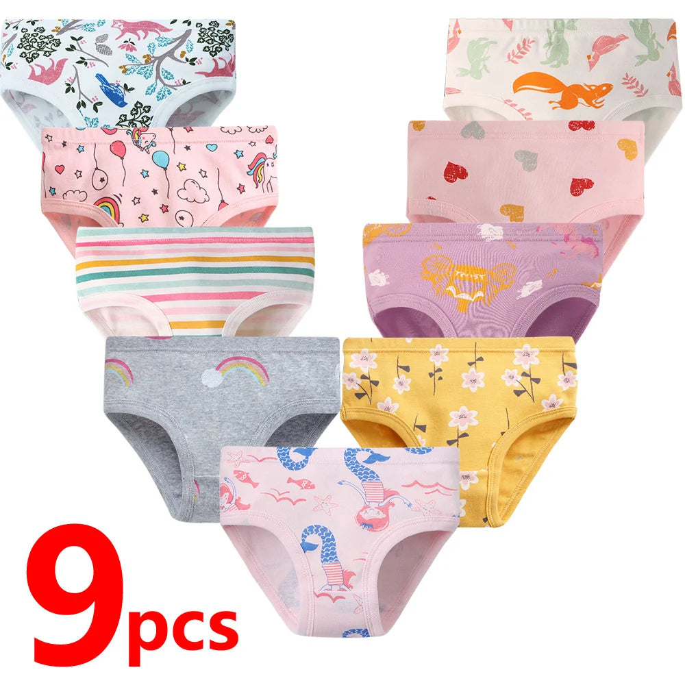 Children's Girls Cotton Unicorn Print Panties