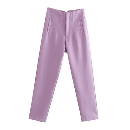 High Waist Pencil Pants for Women in Black and Pink