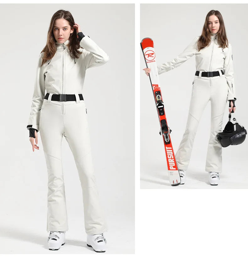 Gsou Women's Winter Snow Jumpsuit Waterproof Ski Suit
