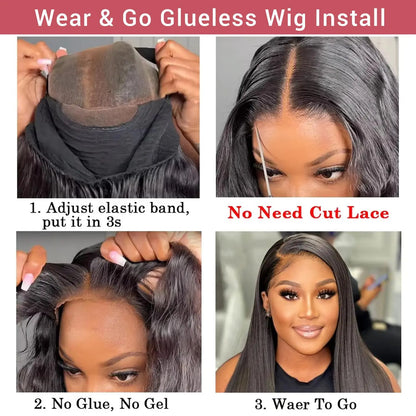 40 Inch Straight Human Hair Lace Front Wig Glueless