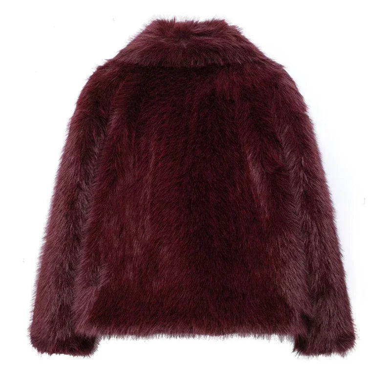 Faux Fur Fluffy Coat for Women Warm Winter Outerwear