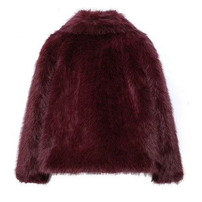 Faux Fur Fluffy Coat for Women Warm Winter Outerwear